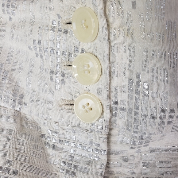 The Limited Cassidy fit women's short size 8 classy silver sheen ecru band waist - Picture 9 of 13